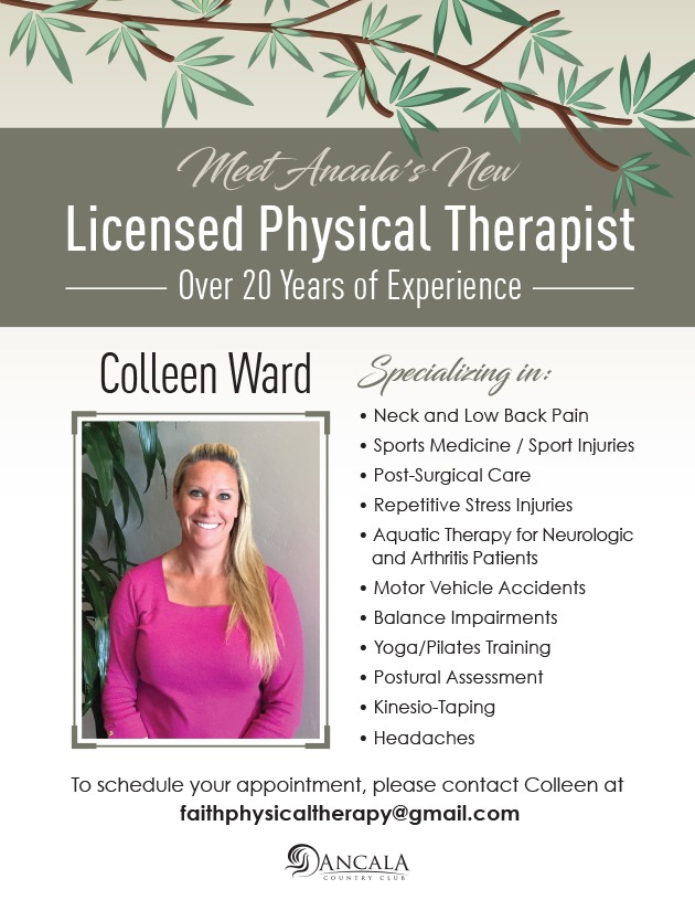 Colleen Ward - Licensed Physical Therapist. To schedule your appointment email faithphysicaltherapy@gmail.com